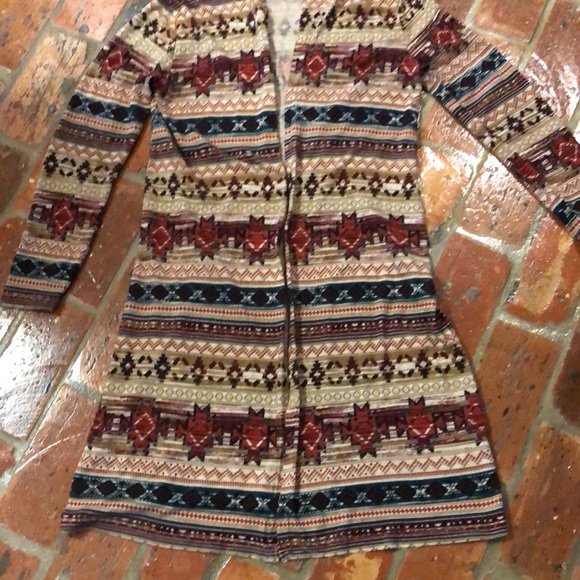 Almost Famous Tribal Aztec Western Duster Sweater szS - Picture 6 of 15